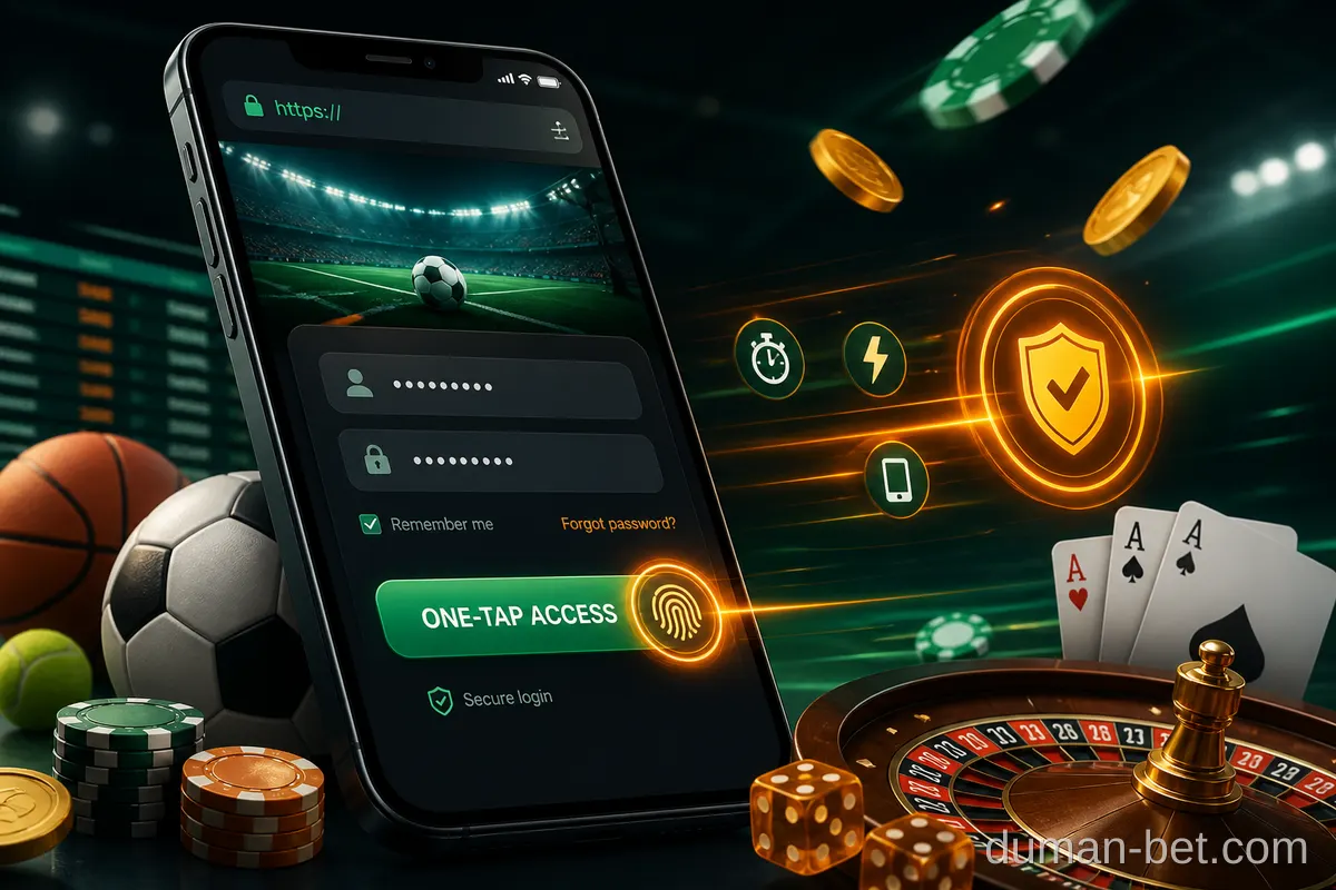 Dumanbet mobil giriş ekranı illüstrasyonu