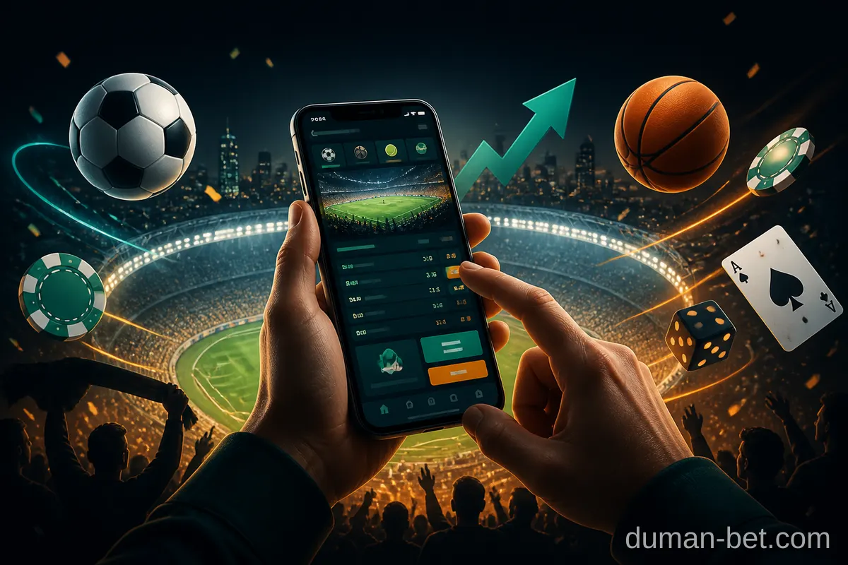 Dumanbet telefondan giriş stadyum illüstrasyonu